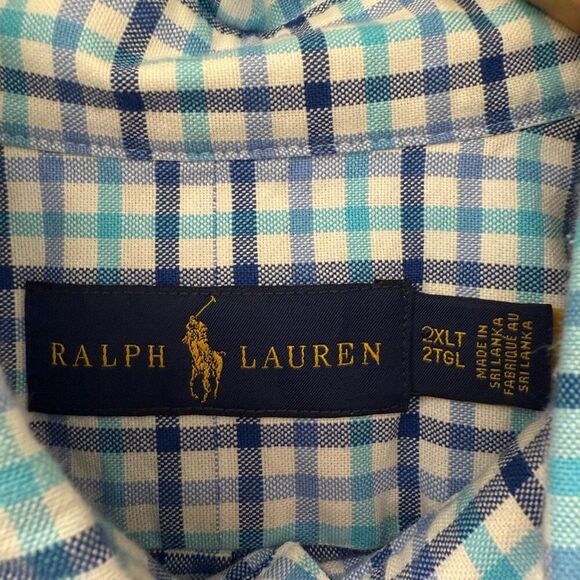 Ralph Lauren  checkered Long Sleeve Button Front Shirt Size 2XLT - Picture 3 of 6